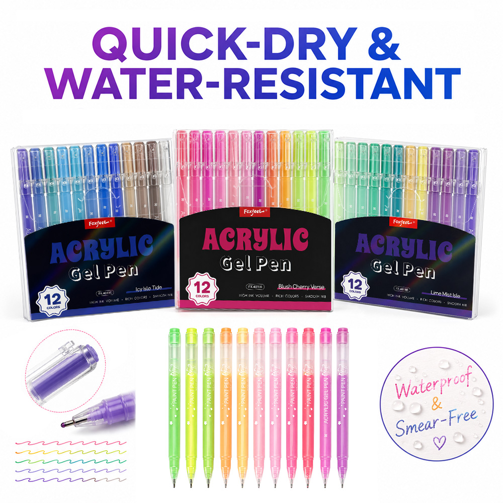 12 Colors Acrylic Gel Pens Set - Correction Pen Fine review and price