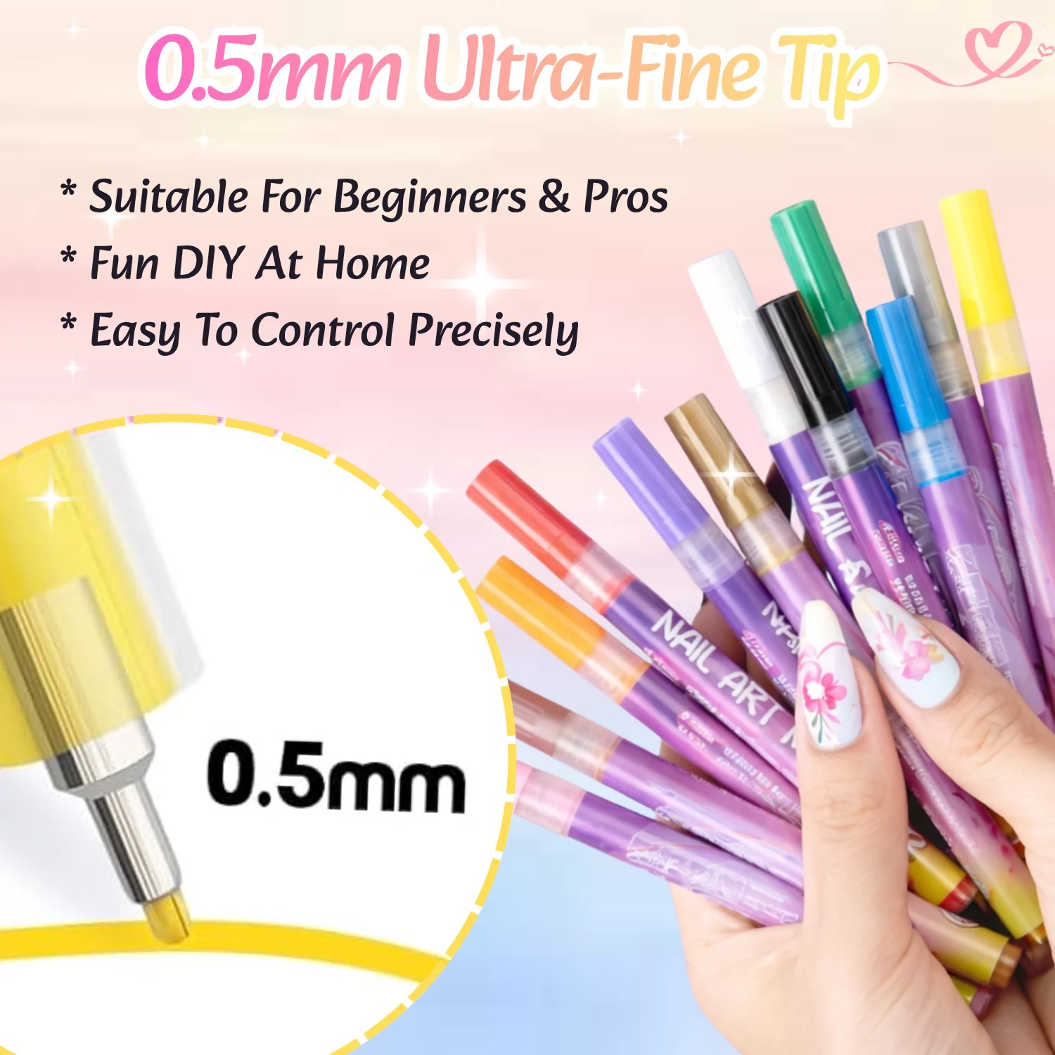 12 Colors 3D Nail Art Pens Set - Correction Pen Fine review and price