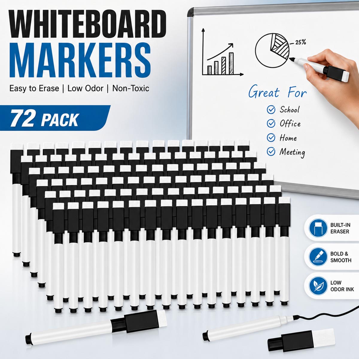 Black Dry Erase Markers with E - Correction Pen Fine review and price